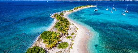 Peninsula on the Carribeean Sea with Yachts