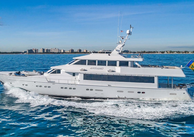 Luxury 37m motor yacht ANDIAMO available for Bahamas charter