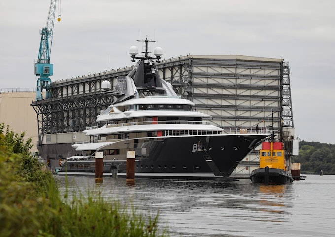 Photo of 122m Lurssen JAG in the water