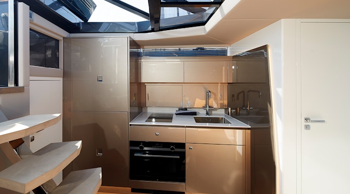 Steeler Yachts Bronson 50 Living Area and Galley