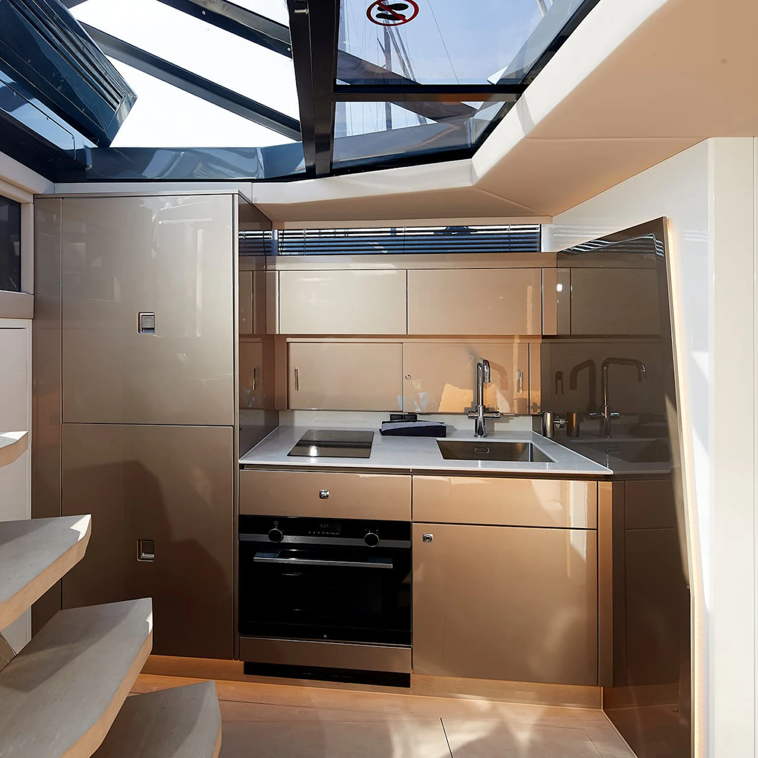 Steeler Yachts Bronson 50 Living Area and Galley